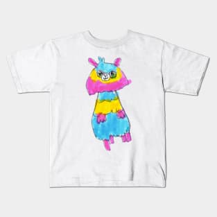 Llama | Kids Fashion | Kids Drawing | Pink, Blue, Yellow | Fun Kids T-Shirt